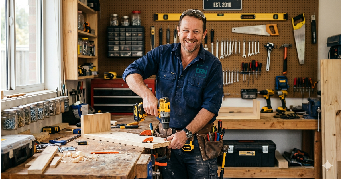 DRN tradesman at work in a fully-equipped Shoalhaven workshop